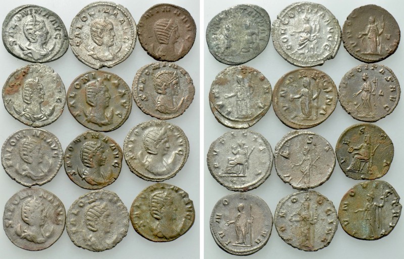 12 Antoniniani of Salonina. 

Obv: .
Rev: .

. 

Condition: See picture....