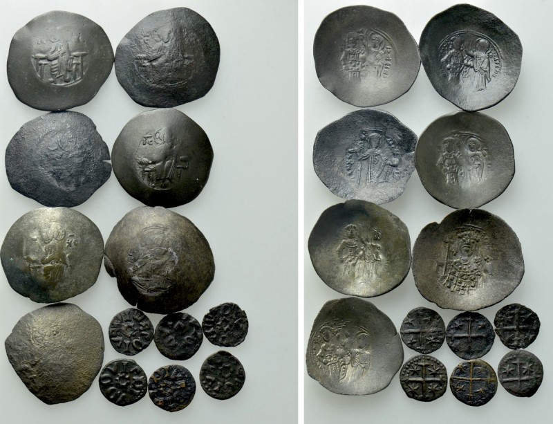 13 Byzantine and Medieval Coins. 

Obv: .
Rev: .

. 

Condition: See pict...