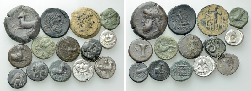 14 Greek Coins. 

Obv: .
Rev: .

. 

Condition: See picture.

Weight: g...