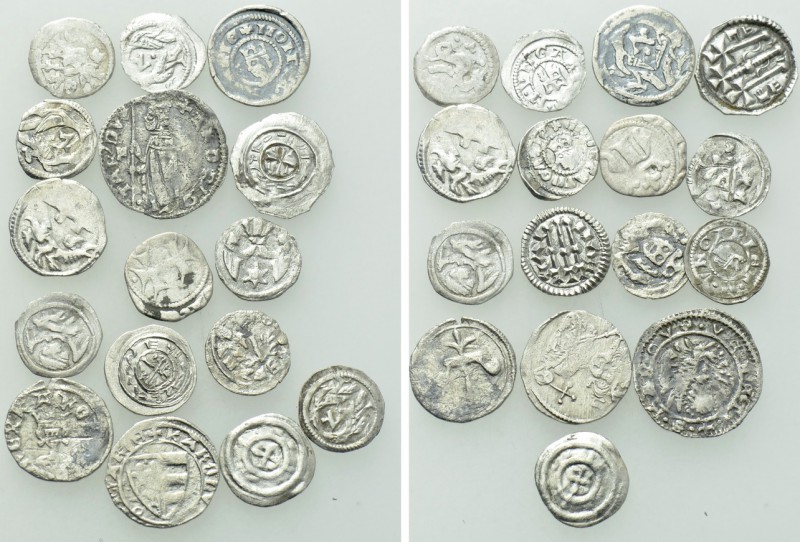 16 Medieval Coins; Mostly Hungary. 

Obv: .
Rev: .

. 

Condition: See pi...