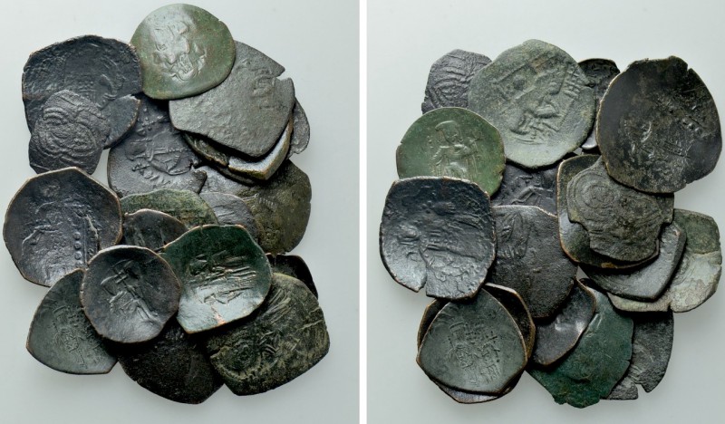 20 Late Byzantine Coins. 

Obv: .
Rev: .

. 

Condition: See picture.

...