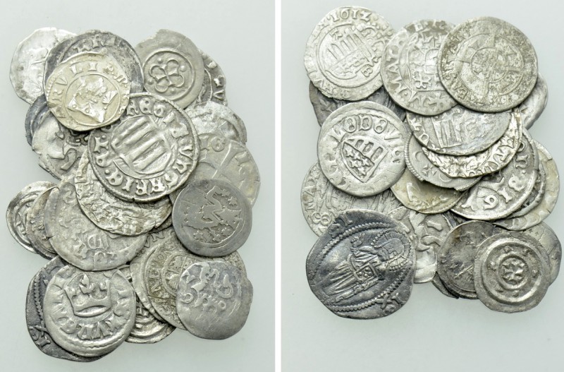 24 Medieval Coins; Mostly Hungary. 

Obv: .
Rev: .

. 

Condition: See pi...
