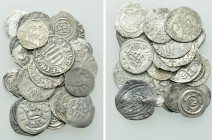 24 Medieval Coins; Mostly Hungary.