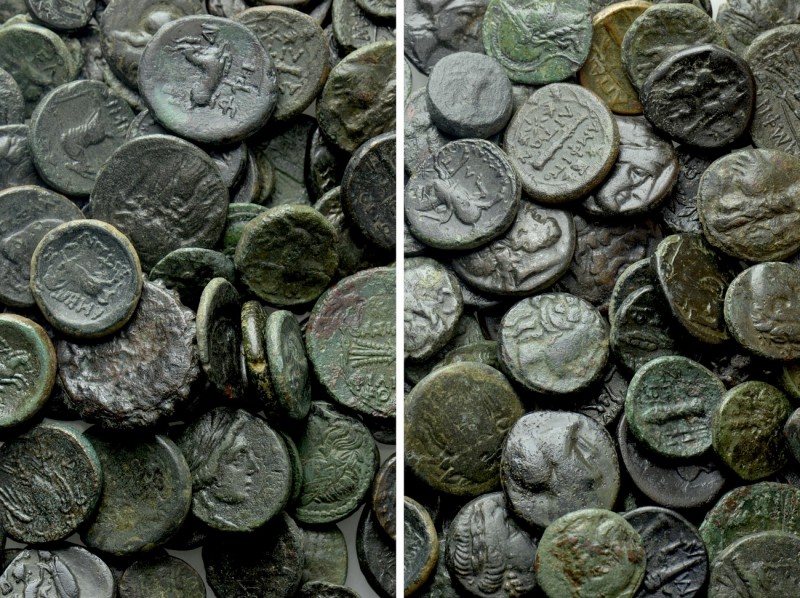 Circa 110 Greek Coins. 

Obv: .
Rev: .

. 

Condition: See picture.

We...