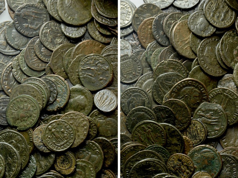 Circa 140 Late Roman Coins. 

Obv: .
Rev: .

. 

Condition: See picture....
