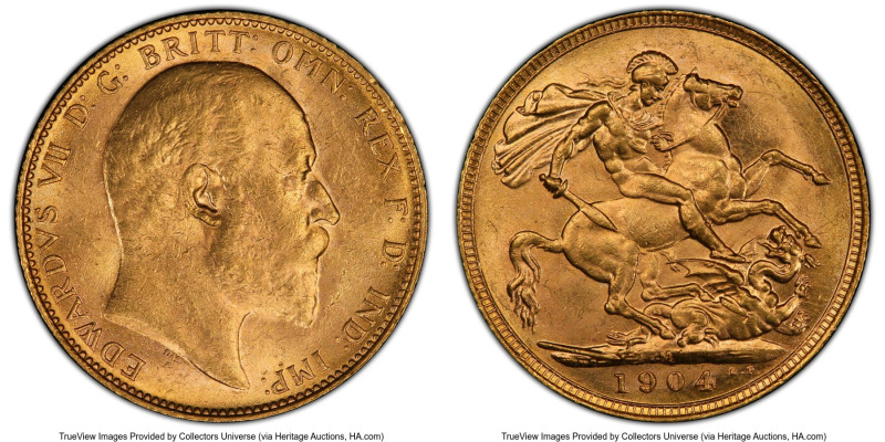 Edward VII gold Sovereign 1904-M MS62 PCGS, Melbourne mint, KM15, S-3971. HID098...