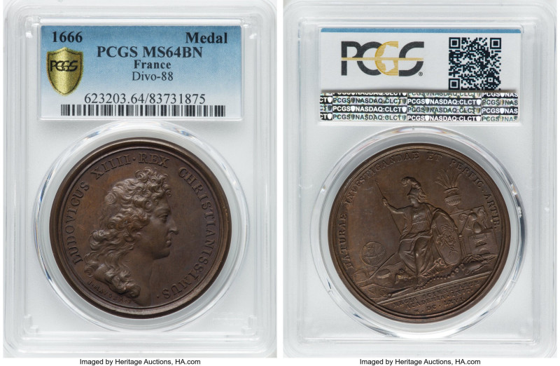 Louis XIV 4-Piece Lot of Certified Medals PCGS, 1) "Academy of Sciences" Medal 1...