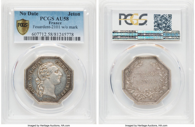 Louis XVI 4-Piece Lot of Certified Jetons PCGS, 1) Jeton ND AU58 PCGS, Feuardent...