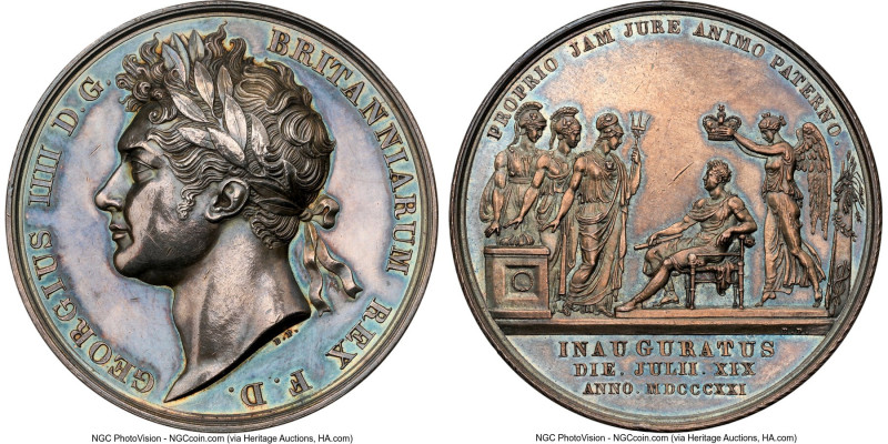 George IV silver "Coronation" Medal 1821 UNC Details (Cleaned) NGC, BHM-1070, Ei...