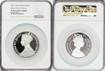 British Dependency. Elizabeth II silver Proof "Gothic Crown Victoria" 20 Pounds (10 oz) 2021 PR70 Ultra Cameo NGC, Commonwealth mint, KM-Unl. Mintage:...
