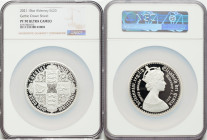British Dependency. Elizabeth II silver Proof "Gothic Crown Shield" 20 Pounds (10 oz) 2021 PR70 Ultra Cameo NGC, Commonwealth mint, KM-Unl. Mintage: 4...