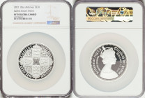 British Dependency. Elizabeth II silver Proof "Gothic Crown Shield" 20 Pounds (10 oz) 2021 PR70 Ultra Cameo NGC, Commonwealth mint, KM-Unl. Mintage: 4...