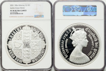 British Dependency. Elizabeth II silver Proof "Gothic Crown Shield" 100 Pounds (1 Kilo) 2021 PR70 Ultra Cameo NGC, Commonwealth mint, KM-Unl. Mintage:...