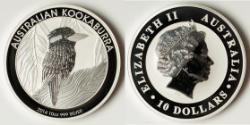 Elizabeth II silver Proof "Kookaburra" 10 Dollars (10 oz) 2014 UNC, KM-Unl. HID09801242017 © 2024 Heritage Auctions | All Rights Reserved