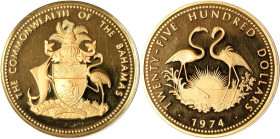 Elizabeth II Uncertified gold Proof 2500 Dollars (12 oz) 1974 UNC, Royal Canadian mint, KM75. 72mm. Weight 6285 grains; c. 373 grams of 22 carat gold....