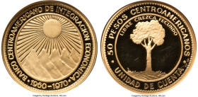 Republic gold Proof "10th Anniversary of Economic Integration" 50 Pesos 1970 PR65 NGC, KM-X1. HID09801242017 © 2024 Heritage Auctions | All Rights Res...