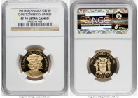 Elizabeth II gold "Christopher Columbus" 100 Dollars 1975-FM PR70 Ultra Cameo NGC, Franklin mint, KM67. Commemorating the discovery of Jamaica. HID098...