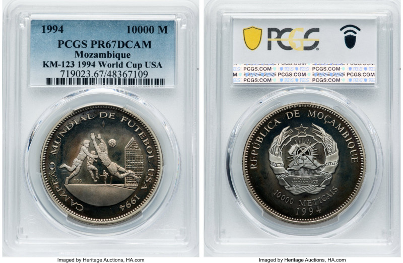 Republic Proof "World Cup USA" 10000 Meticais 1994 PR67 Deep Cameo PCGS, KM123. ...