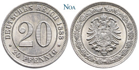 REICHSKLEINMÜNZEN
 20 Pfennig 1888 G Karlsruhe J. 6. Stempelglanz