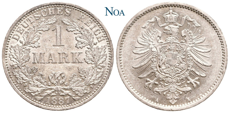 REICHSKLEINMÜNZEN
 1 Mark 1887 A Berlin J. 9. Gutes vorzüglich