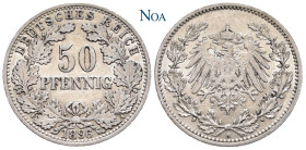 REICHSKLEINMÜNZEN
 50 Pfennig 1896 A Berlin J. 15. Feine Tönung, sehr schön