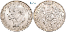 REICHSSILBERMÜNZEN PREUSSEN
Wilhelm II., 1888-1918. 3 Mark 1911 A Berlin Zur Jahrhundertfeier der Universität Breslau. J. 108. Feine Tönung, vorzügli...