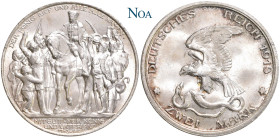 REICHSSILBERMÜNZEN PREUSSEN
Wilhelm II., 1888-1918. 2 Mark 1913 (A) Berlin Zur Jahrhundertfeier der Befreiungskriege gegen Frankreich. J. 109. Herrli...