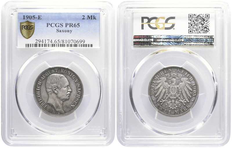REICHSSILBERMÜNZEN SACHSEN
Friedrich August III., 1904-1918. 2 Mark 1905 E Muld...