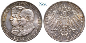 REICHSSILBERMÜNZEN SACHSEN
Friedrich August III., 1904-1918. 2 Mark 1909 (E) Muldenhütten Zur 500-Jahrfeier der Universität Leipzig. J. 138. Feine Tö...