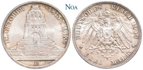 REICHSSILBERMÜNZEN SACHSEN
Friedrich August III., 1904-1918. 3 Mark 1913 E Muldenhütten Zur Jahrhundertfeier der Völkerschlacht bei Leipzig. J. 140. ...