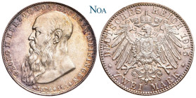 REICHSSILBERMÜNZEN SACHSEN-MEININGEN
Georg II., 1866-1914. 2 Mark 1915 (D) München Auf den Tod des Herzogs. Auflage: 30.000 Exemplare. J. 154. Herrli...
