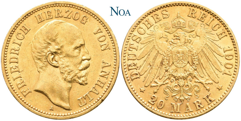 REICHSGOLDMÜNZEN ANHALT
Friedrich I., 1871-1904. 20 Mark 1901 A Berlin Zum 70. ...