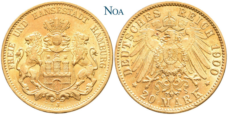 REICHSGOLDMÜNZEN HAMBURG
Freie und Hansestadt. 20 Mark 1900 J Hamburg J. 212. G...