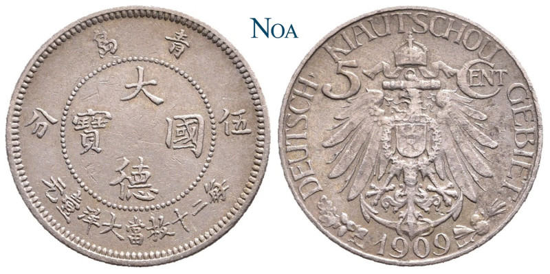 DEUTSCHE KOLONIEN KIAUTSCHOU
 5 Cent 1909 (A) Berlin J. N 729. Fast vorzüglich