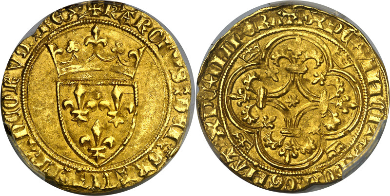 Francia. Carlos VI (1380-1422). 1 ecu d'or a la couronne. (Fr. 291) (D. 369). En...