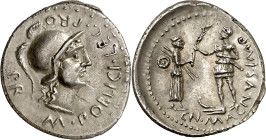 (46-45 a.C.). Cnaeo Pompeyo. Denario. (Spink 1384) (S. 1, como Pompeyo Magno) (Craw. 469/1a). Bella. Muy rara así. 3,85 g. EBC+.

(46-45 BC). Cnaeus...