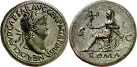 (65 d.C.). Nerón. Sestercio. (Spink 1961 var) (Co. 261) (RIC. 398). Bella. 25,40 g. EBC+/EBC.

(65 A.D.). Nero. Sestertius. (Spink 1961 var) (Co. 26...