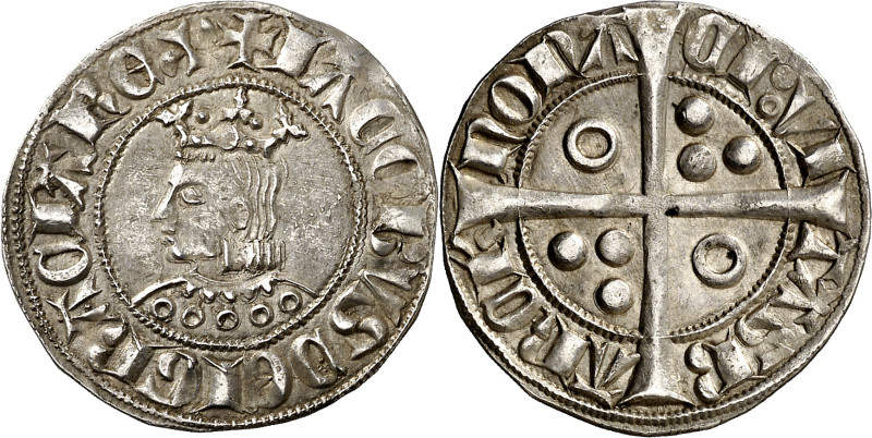 Jaume II (1291-1327). Barcelona. Croat. (Cru.V.S. 337.4) (Cru.C.G. 2154e). A y U...