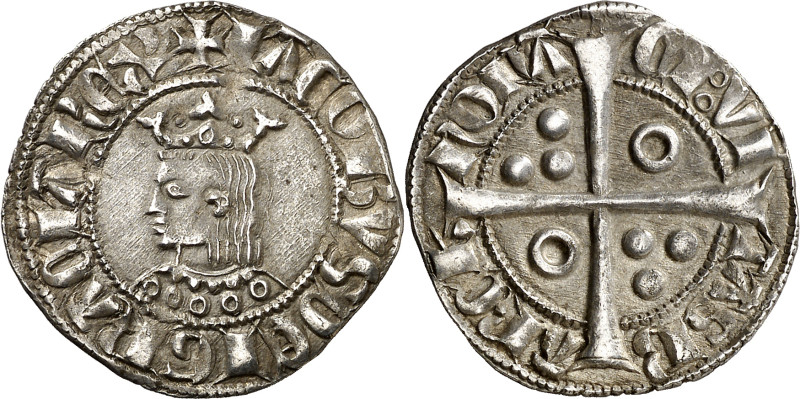 Jaume II (1291-1327). Barcelona. Croat. (Cru.V.S. 337.5) (Cru.C.G. 2154f). A y U...