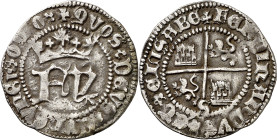 Reyes Católicos. Sevilla. 1/2 real. (AC. 251). Anterior a la Pragmática. Muy rara. 1,61 g. MBC+.

Catholic Monarchs. Seville. 1/2 real. (AC. 251). P...