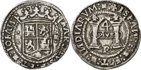 s/d. Juana y Carlos. México. R. 4 reales. (AC. 115). Muy rara. 13,16 g. MBC+.

s/d. Juana and Carlos. Mexico. R. 4 reales. (AC. 115). 4 between the ...