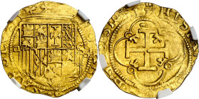 s/d. Juana y Carlos. Sevilla. . 1 escudo. (AC. 199). En cápsula de la NGC como MS64, nº 6692932-011. Bella. Rara así. 3,37 g. EBC+.

s/d. Juana and ...