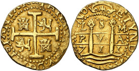 1711. Felipe V. Lima. M. 8 escudos. (AC. 2119) (Cal.Onza 237, mismo ejemplar) (Tauler 237). Precioso color. Bellísima. Rara y más así. Comprada por Xa...