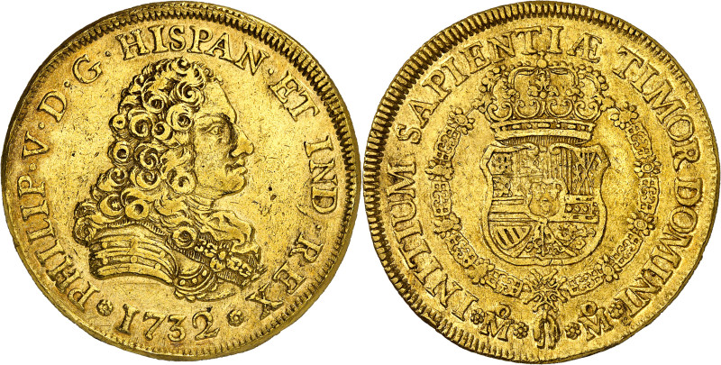 1732. Felipe V. México. 8 escudos. (AC. 2227) (Cal.Onza 420, indica pocos ejempl...