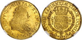1736. Felipe V. México. MF. 8 escudos. (AC. 2235) (Cal.Onza 429). En cápsula de la NGC como AU58+, nº 6634463-010. Bella. Parte de brillo original. Ra...