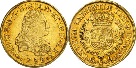 1738/7. Felipe V. México. MF. 8 escudos. (AC. 2238) (Cal.Onza 433). Bella. Moneda exenta del pago de tasas de exportación. This coin is exempt of any ...