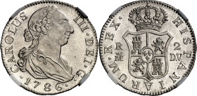 1786. Carlos III. Madrid. DV. 2 reales. (AC . 637). Encapsulada. Bellísima. Brillo original. Ex Colección Elariz. Muy rara así. S/C.

1786. Carlos I...