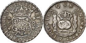 1766. Carlos III. Guatemala. P. 8 reales. (AC. 998). Columnario. Atractiva. Rara. 26,95 g. EBC-.

1766. Carlos III. Guatemala. P. 8 reales. (AC. 998...