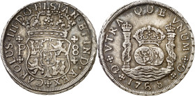1768. Carlos III. Guatemala. P. 8 reales. (AC. 1000). Columnario. Atractiva. Escasa así. 26,95 g. EBC-.

1768. Carlos III. Guatemala. P. 8 reales. (...