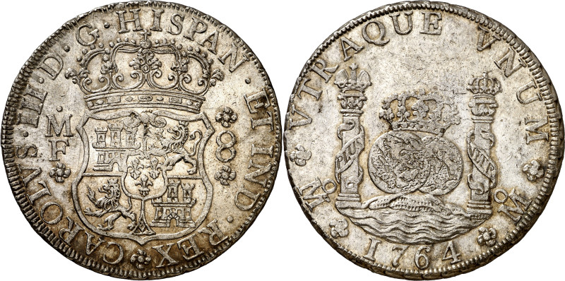 1764. Carlos III. México. MF. 8 reales. (AC. 1087). Columnario. Mínimas marquita...